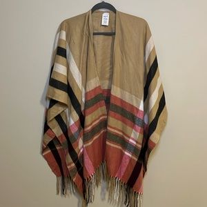 Oversized scarf poncho wrap